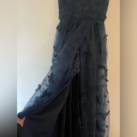 AO YAN Navy Lace Butterfly Corset Formal Prom Dress size S* NWT - Picture 6 of 13